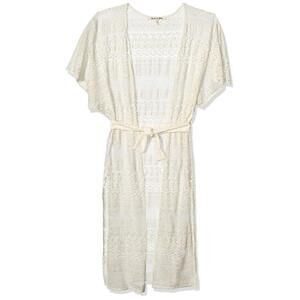 5365 Women's Romy Woodland Lace Wrap With Belt, Chalk, One